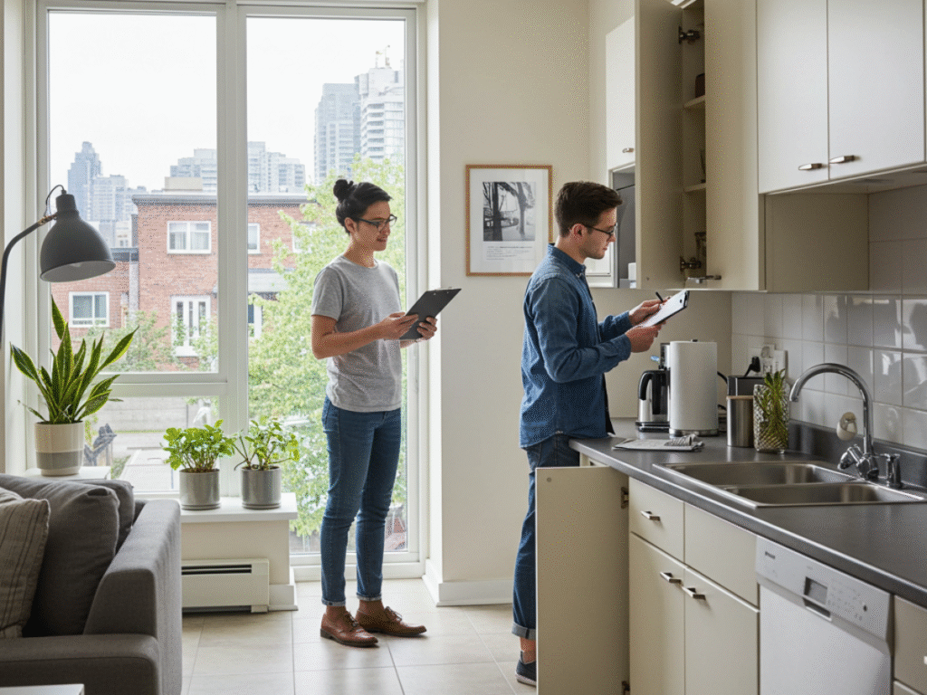 A men and women doing the property inspections